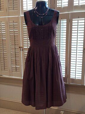 Finely Detailed Pretty Brown Sundress by Maeve Size 6 *NWOT*